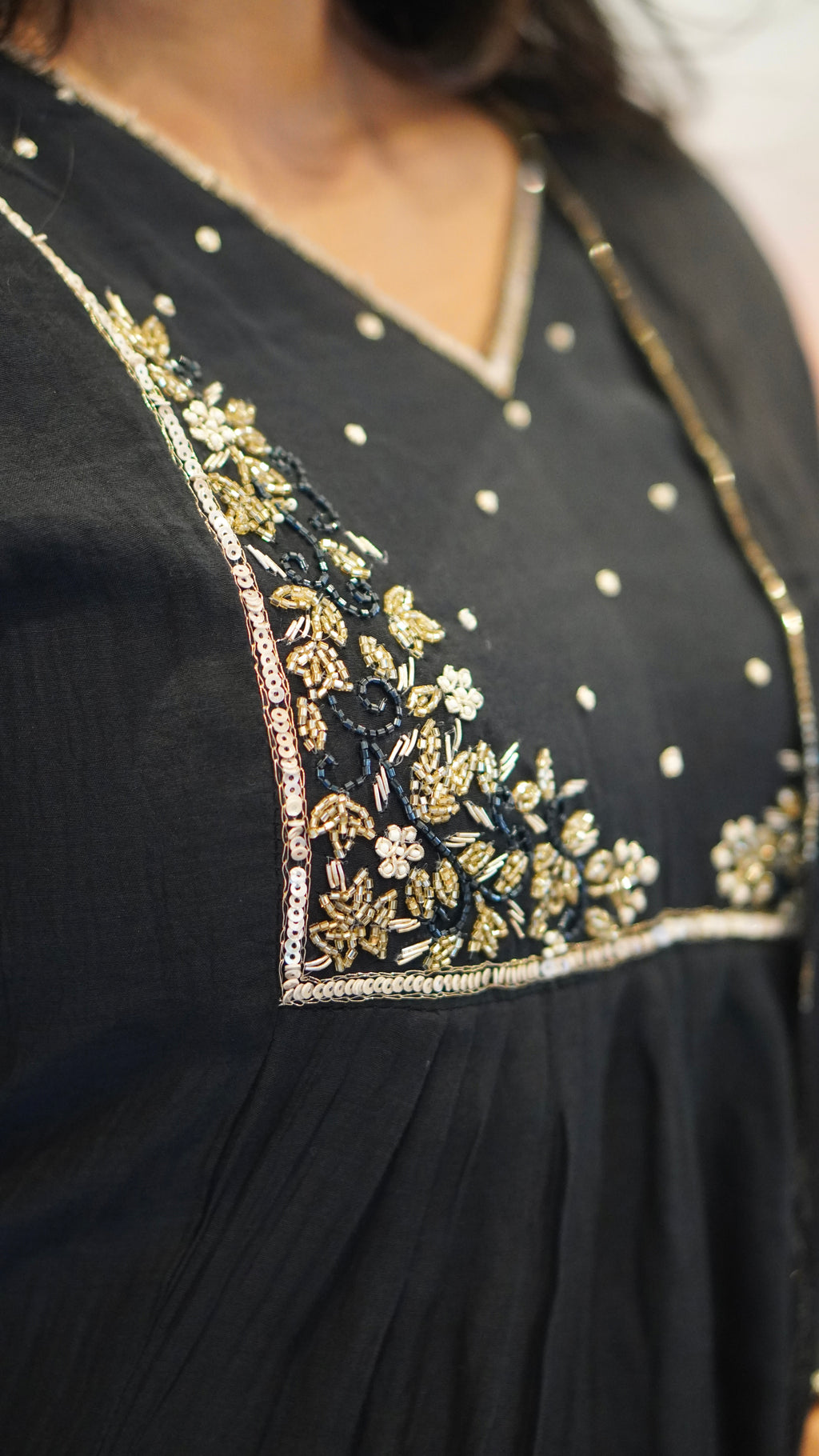 Deep Midnight Navy Blue Embroidered Kurta Set