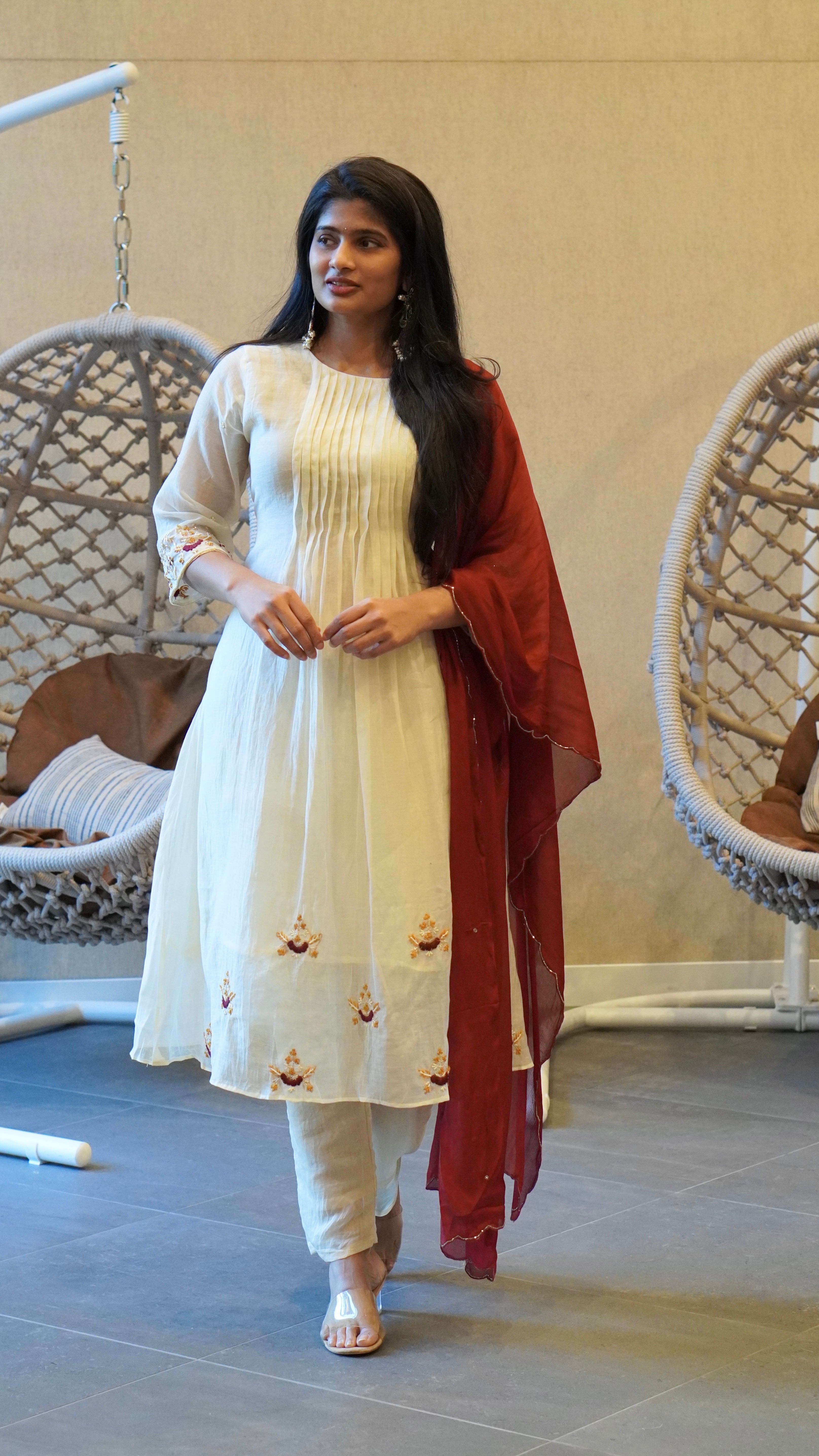 Ivory Embroidered Kurta Set