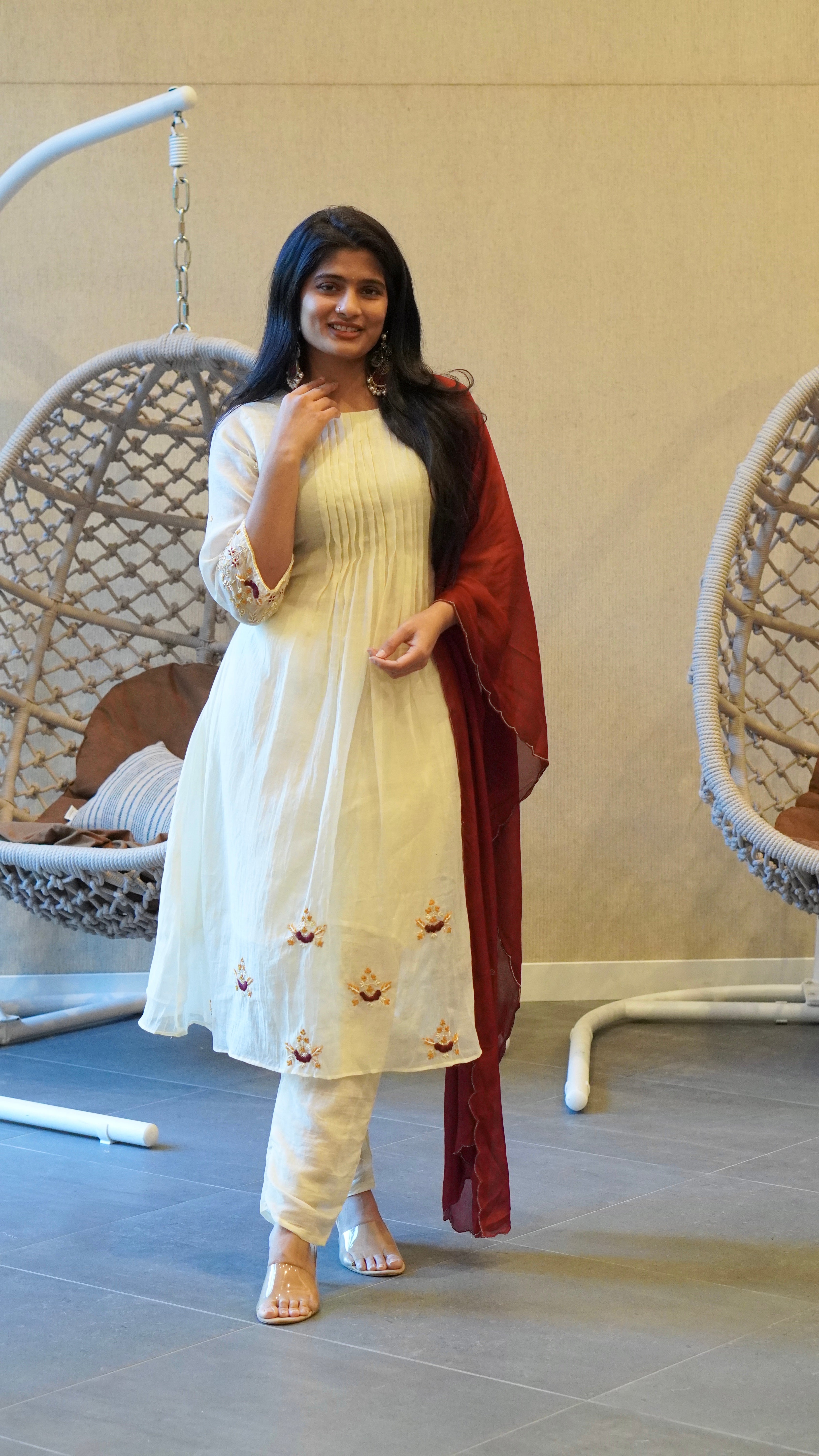 Ivory Embroidered Kurta Set