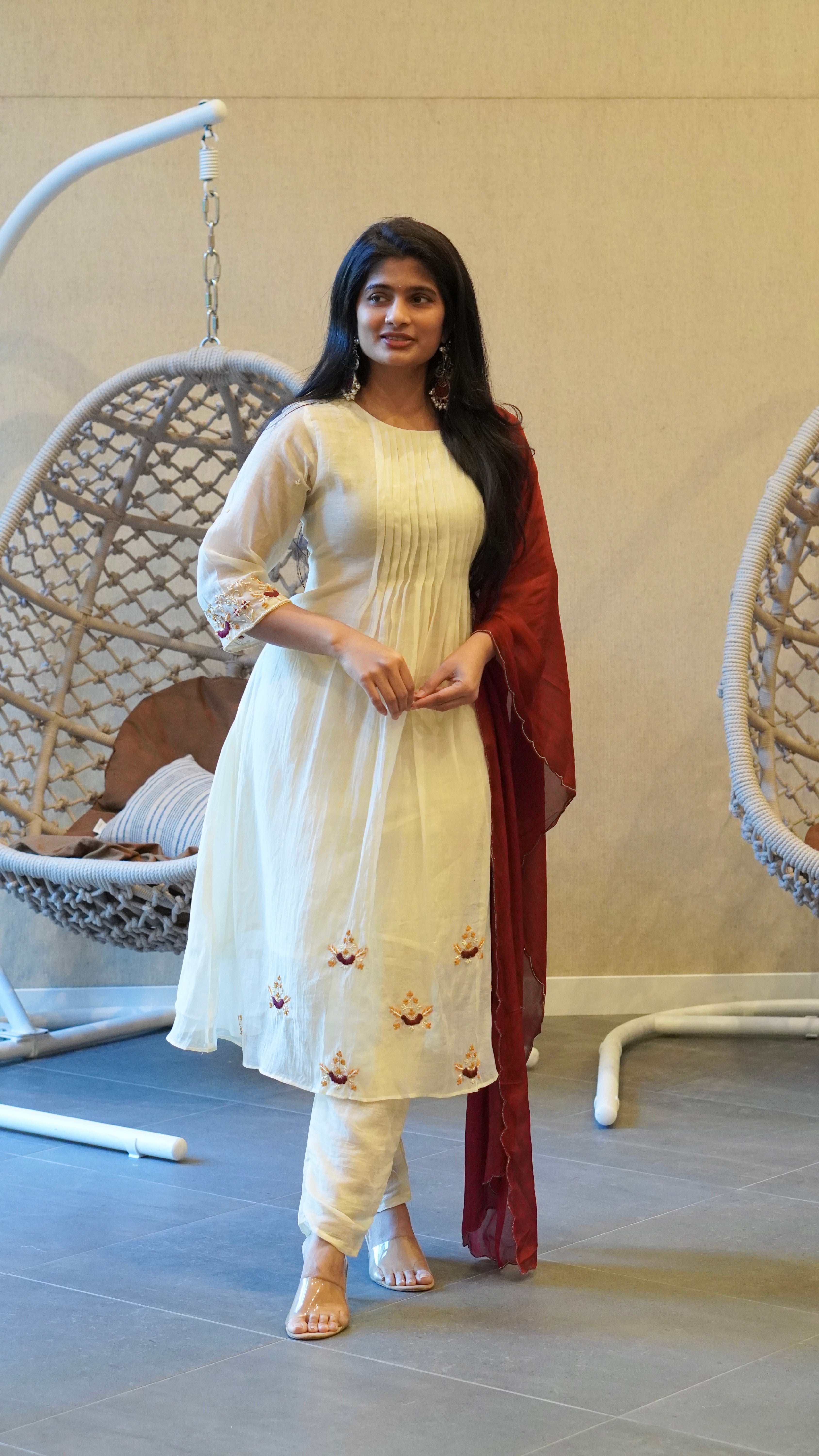 Ivory Embroidered Kurta Set