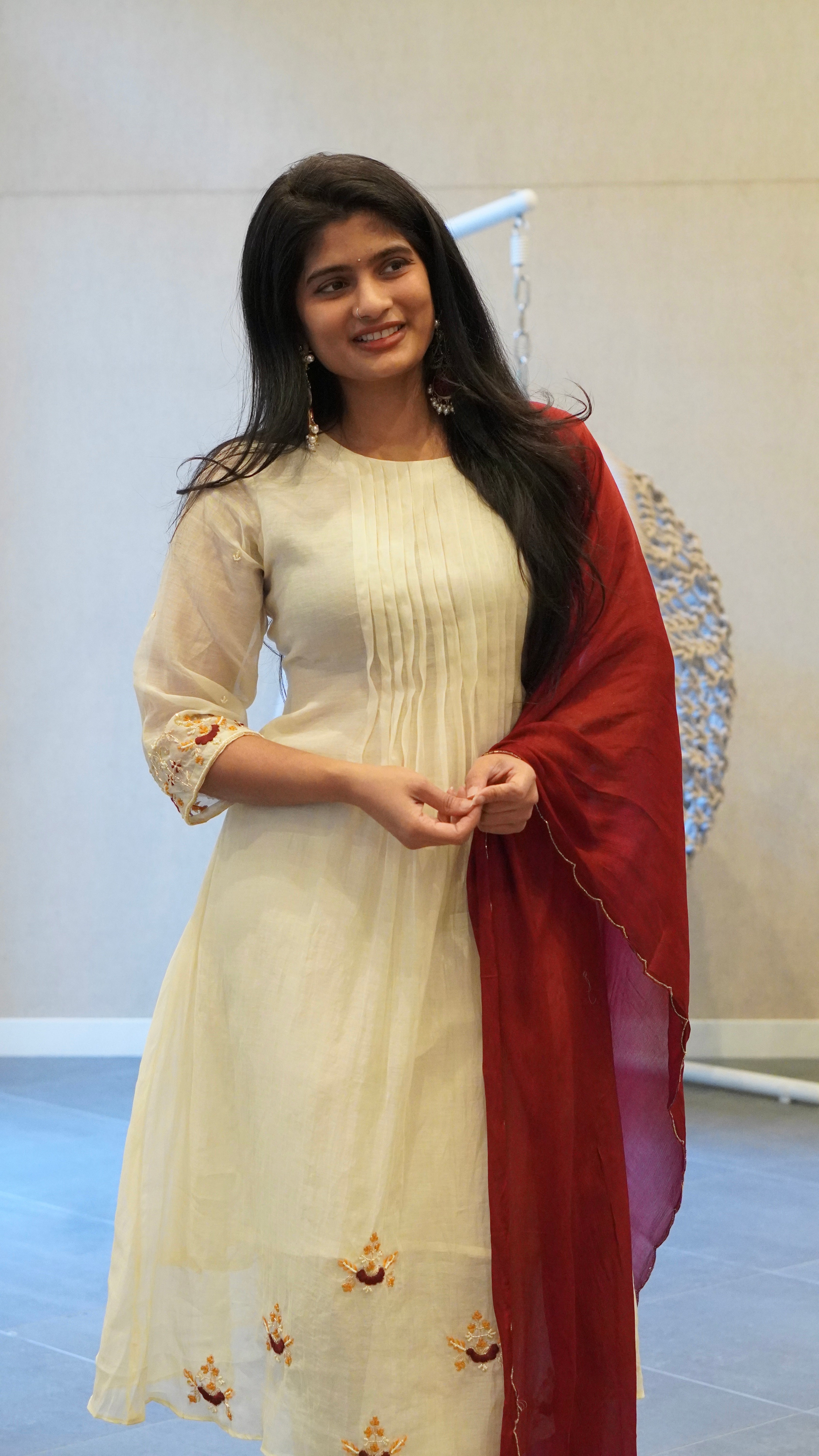 Ivory Embroidered Kurta Set