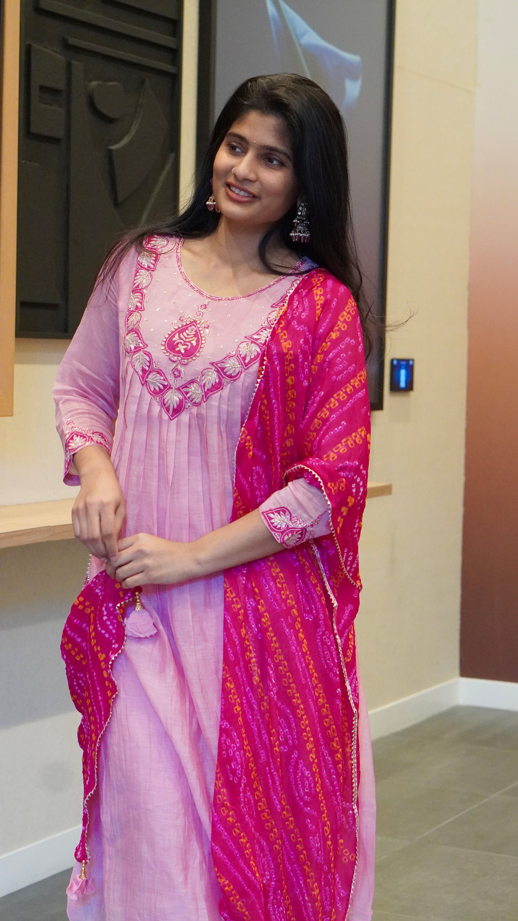 Baby Pink Embroidered Kurta Set