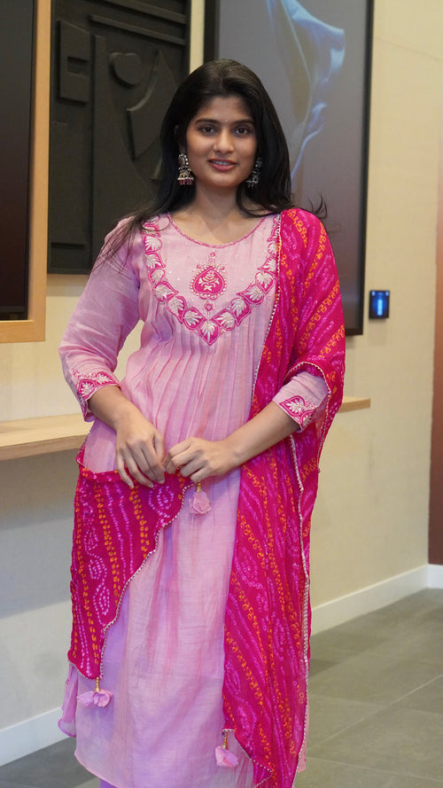 Baby Pink Embroidered Kurta Set