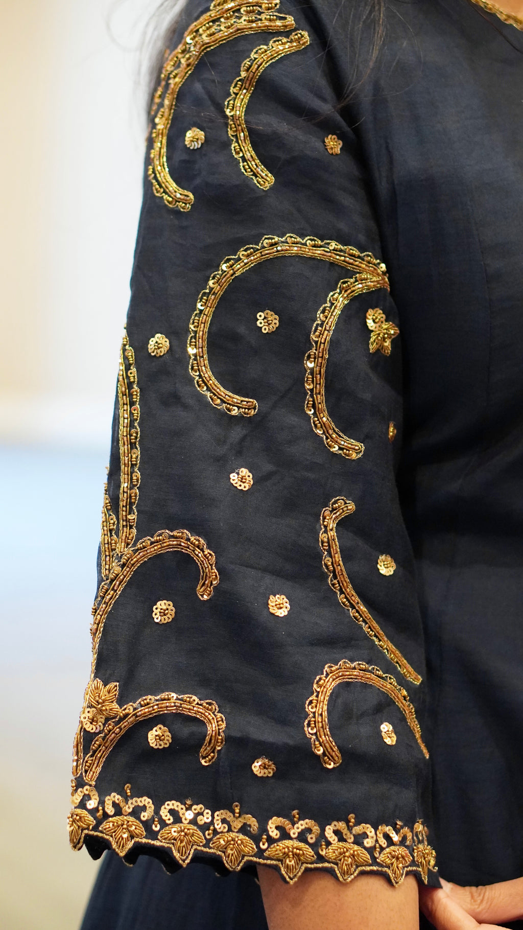 Deep Navy Blue Embroidered Kurta Set