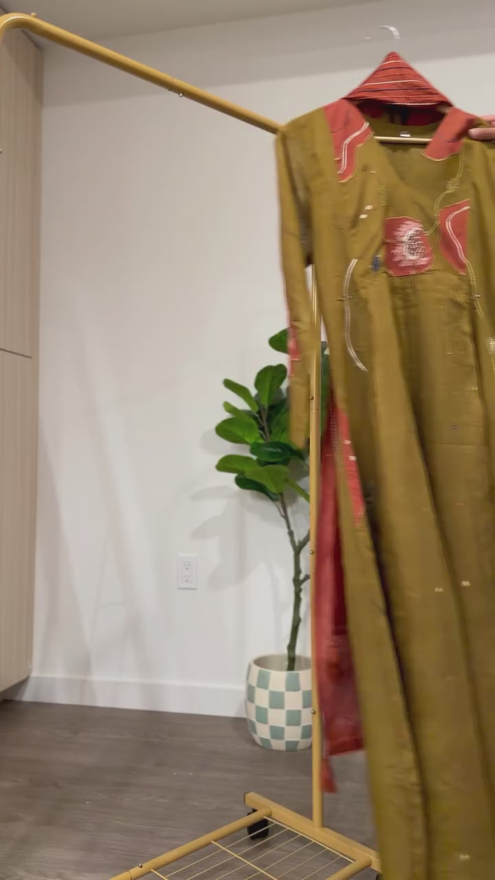 Mustard Olive Kurta Set