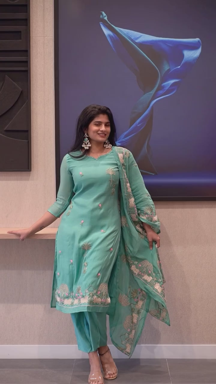 Aqua Blue Kurta Set