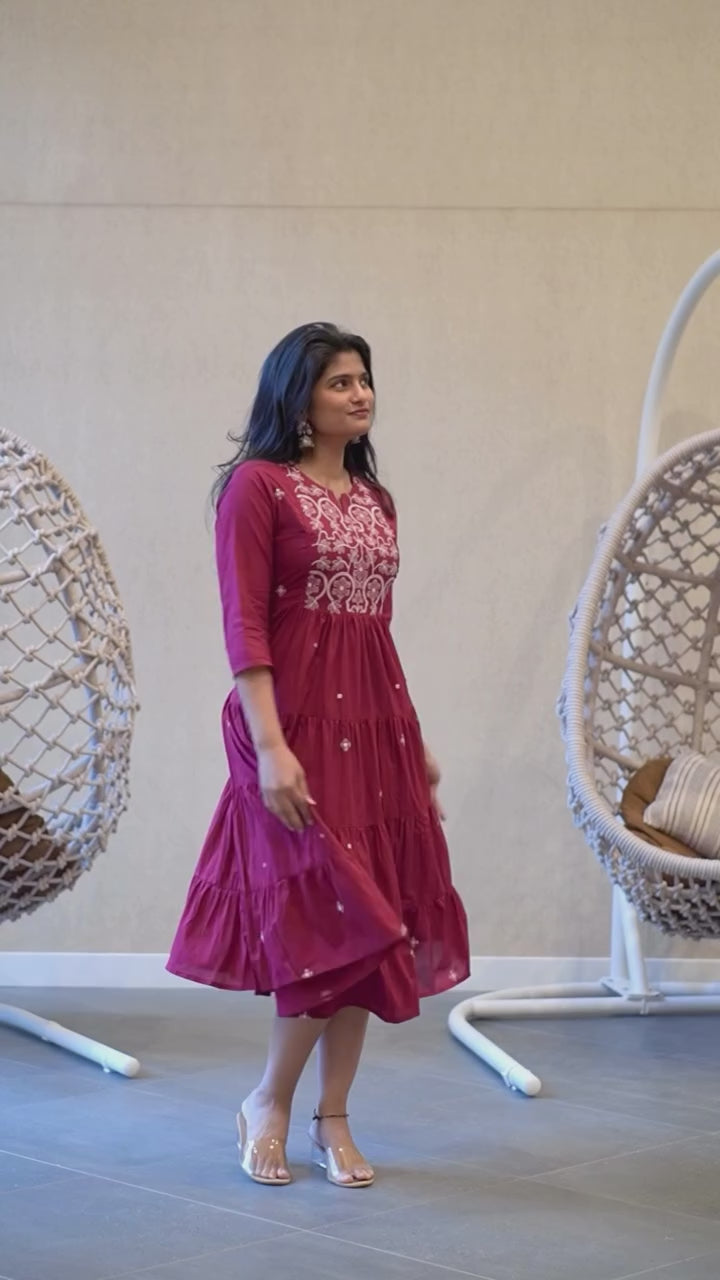 Maroon Kurta Set