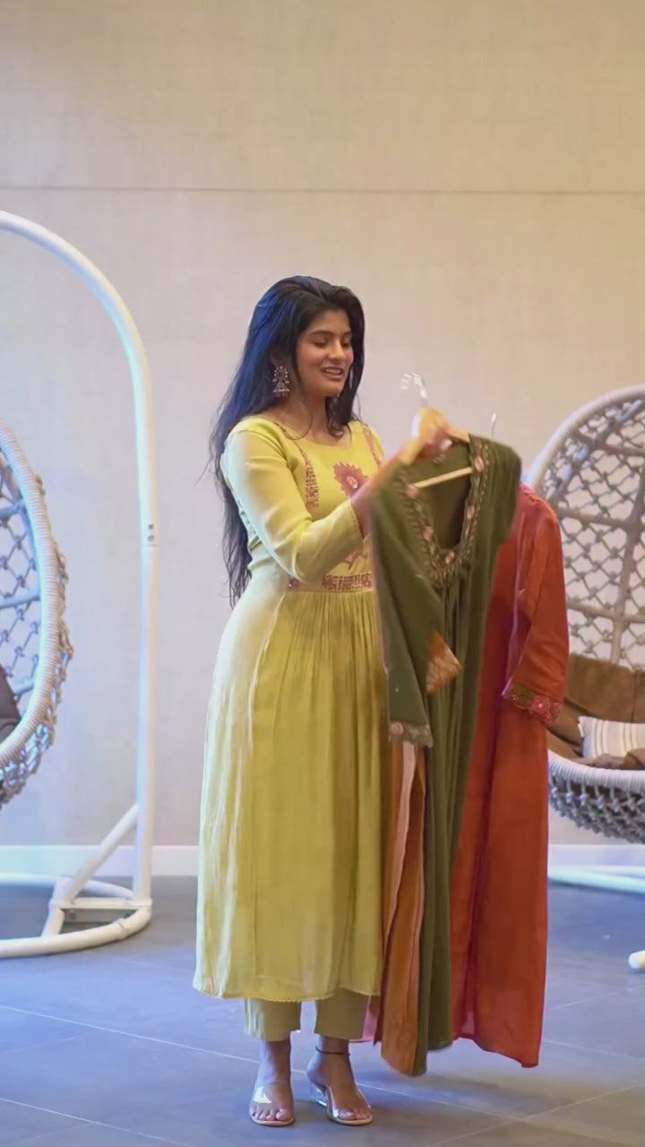 Soft mul cotton Embroidered Kurta Set