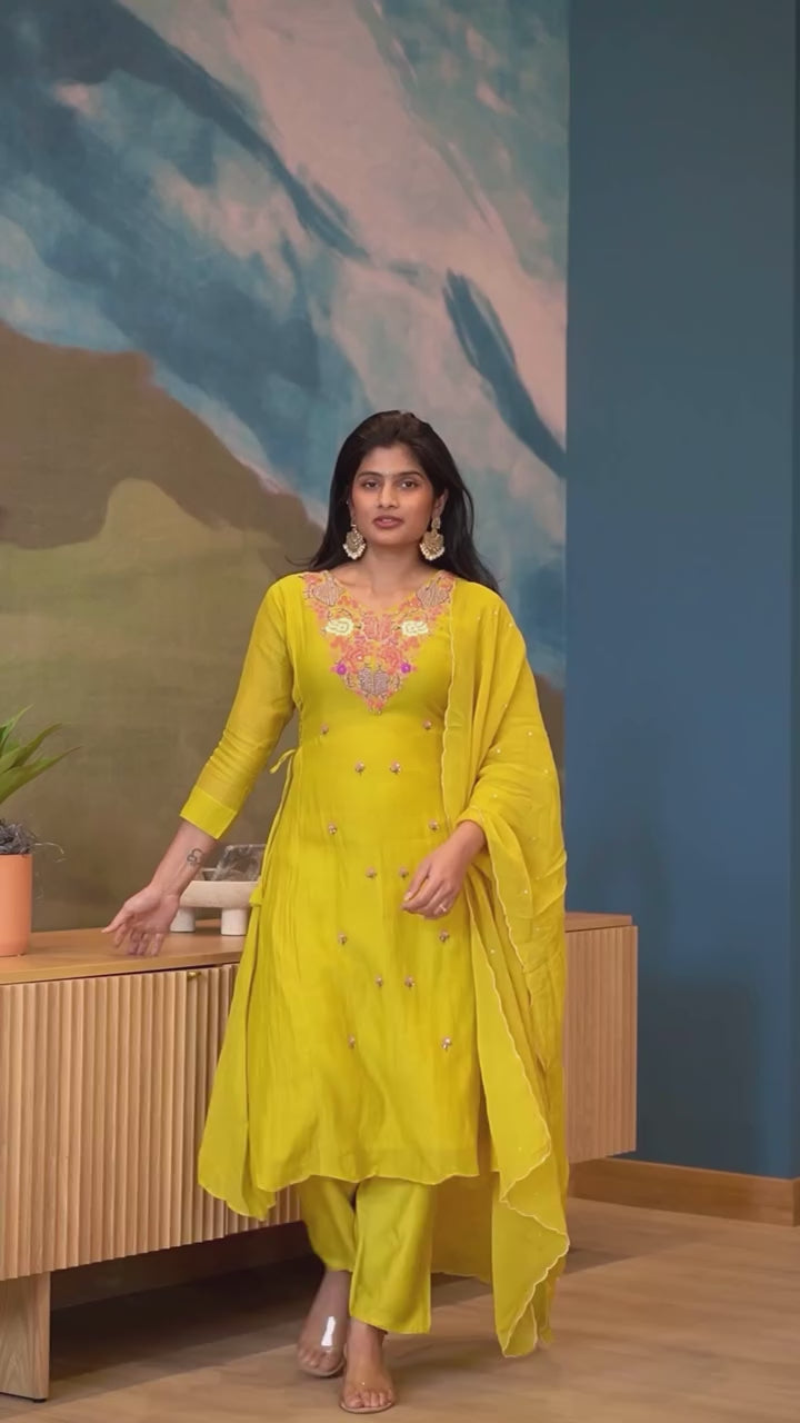 Yellow Embroidered Kurta Set