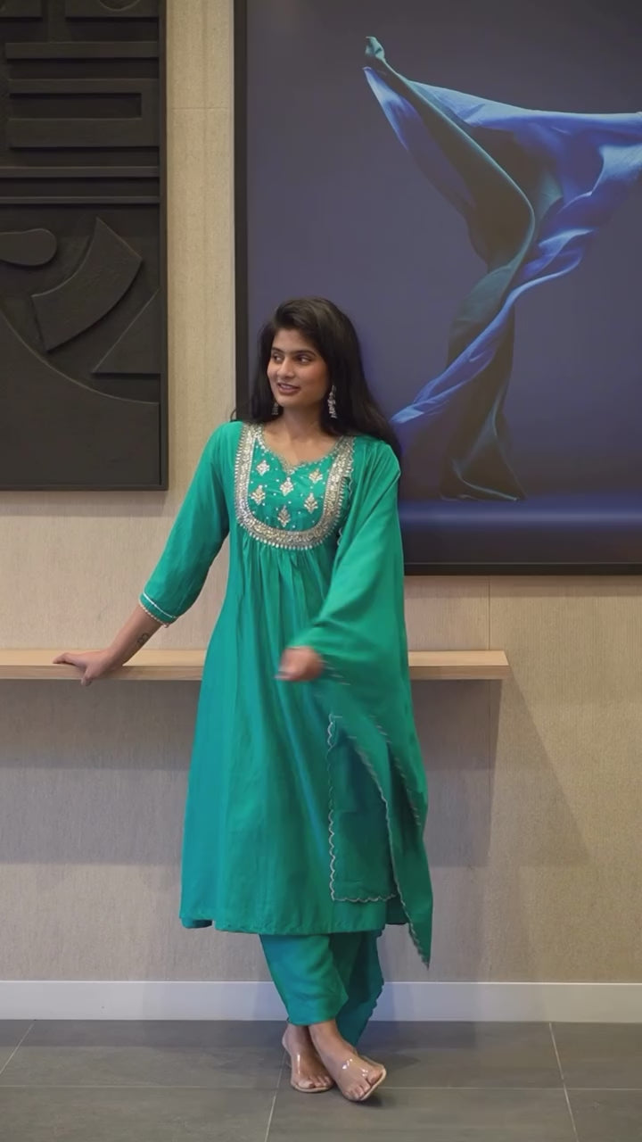 Teal Blue Kurta Set