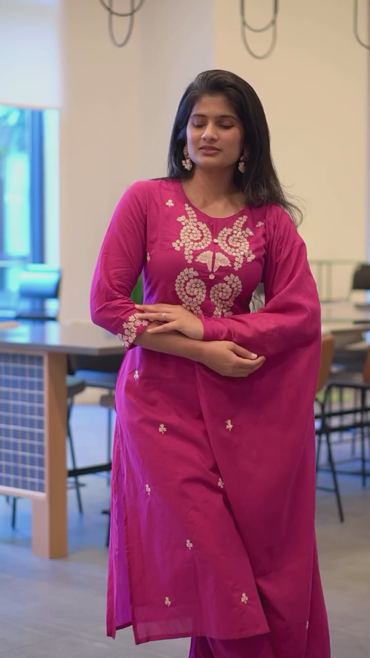 Hot Pink Kurta Set