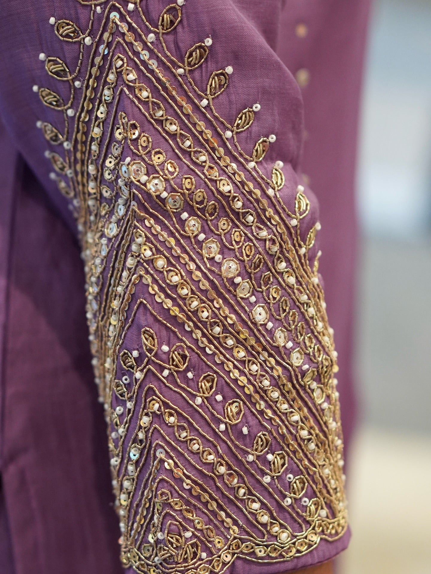 Purple Mul Chanderi Set