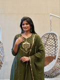 Olive green Kurta Set