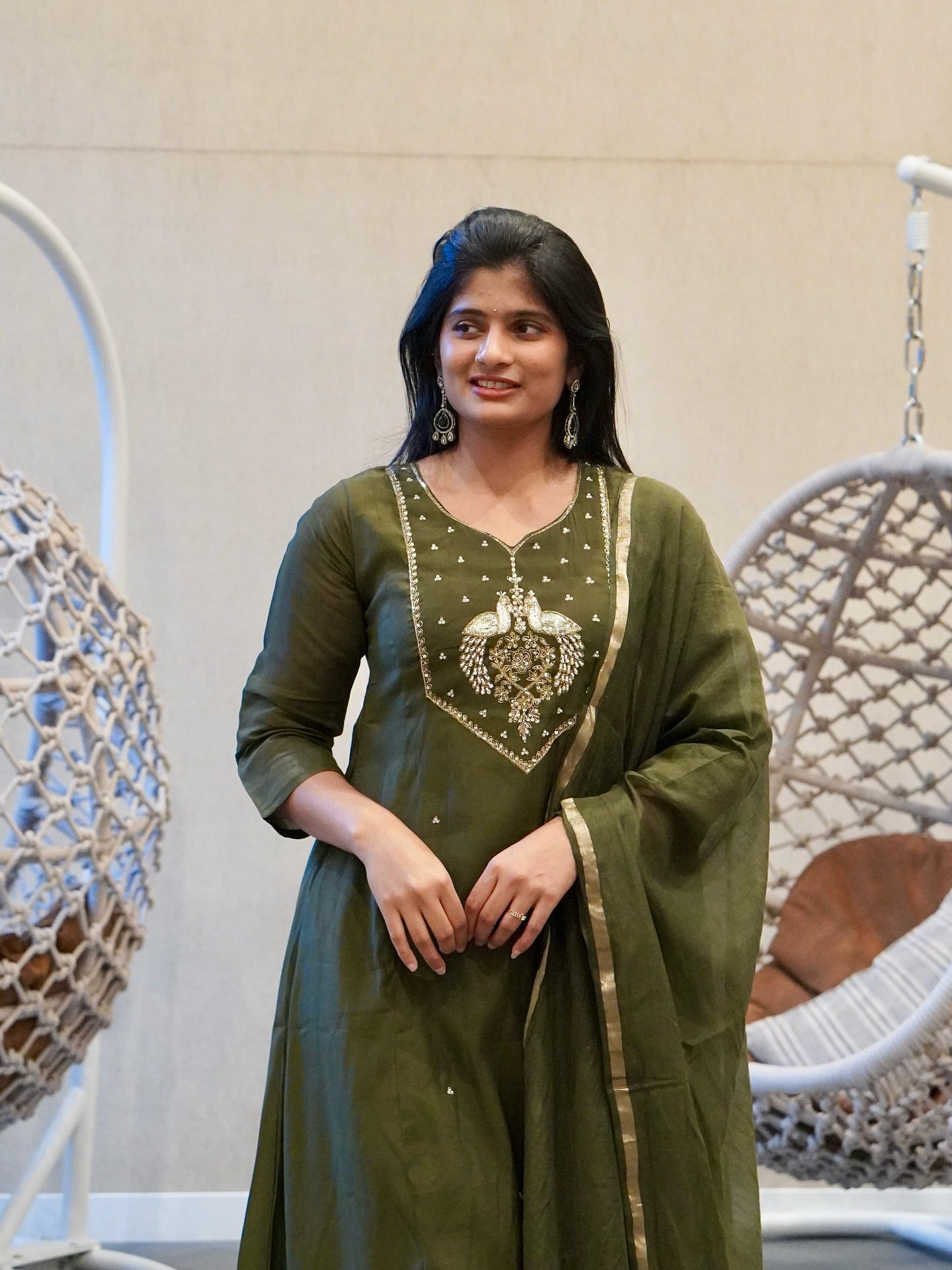 Olive green Kurta Set