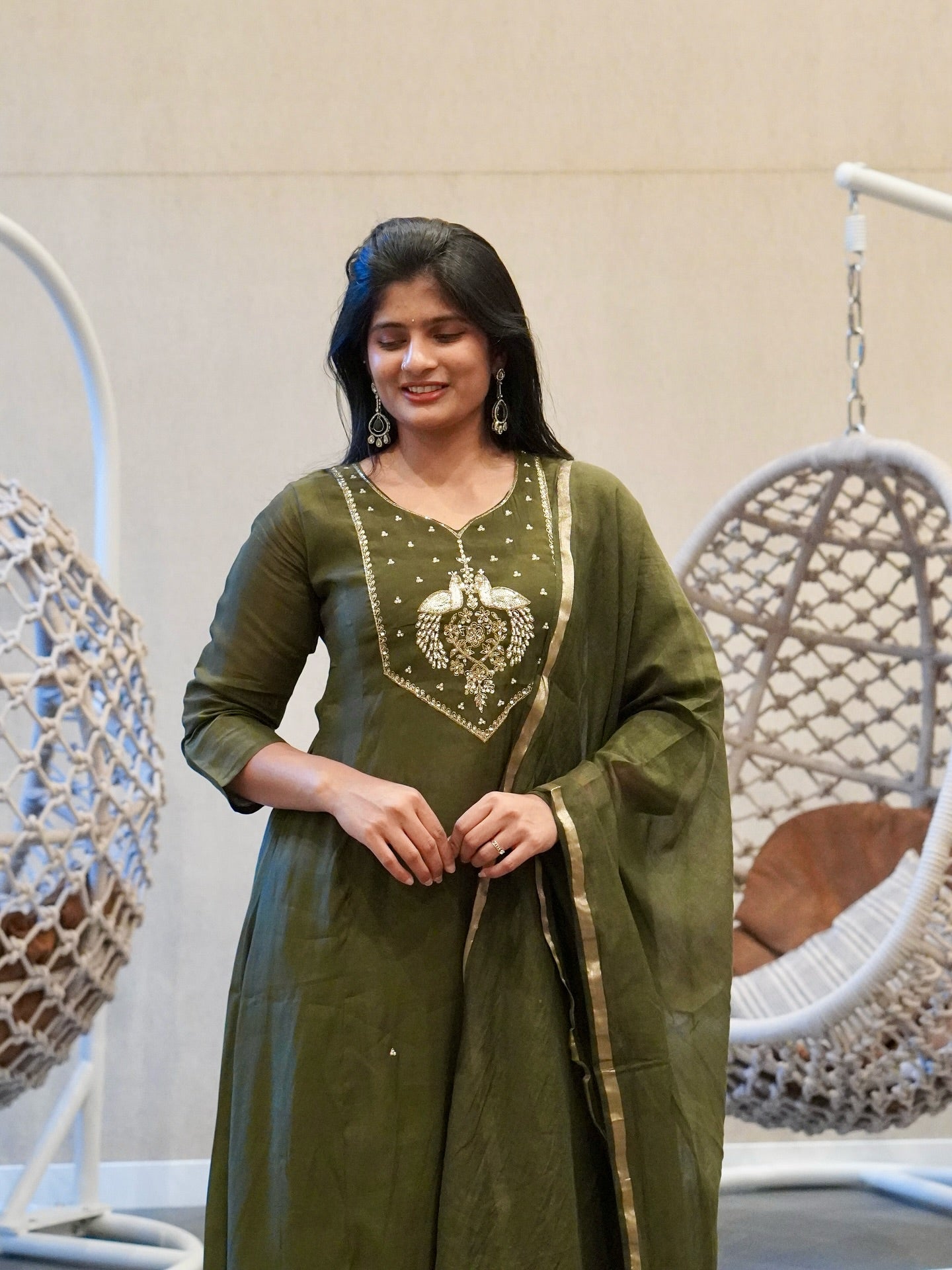 Olive green Kurta Set
