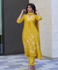 Soft Yellow Embroidered Kurta Set