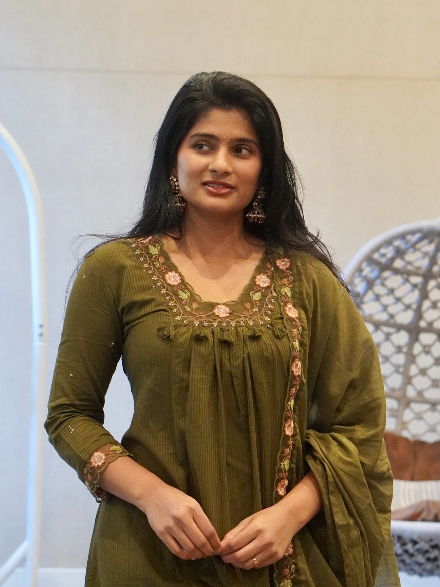 Soft mul cotton Embroidered Kurta Set