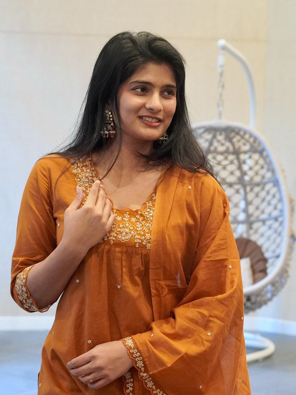 Soft mul cotton Embroidered Kurta Set