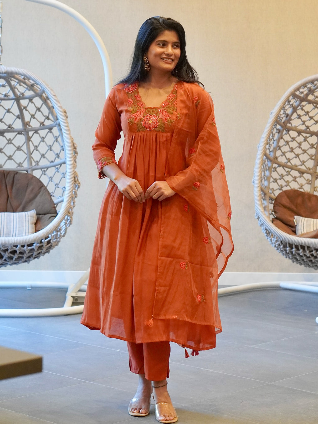 Soft mul cotton Embroidered Kurta Set