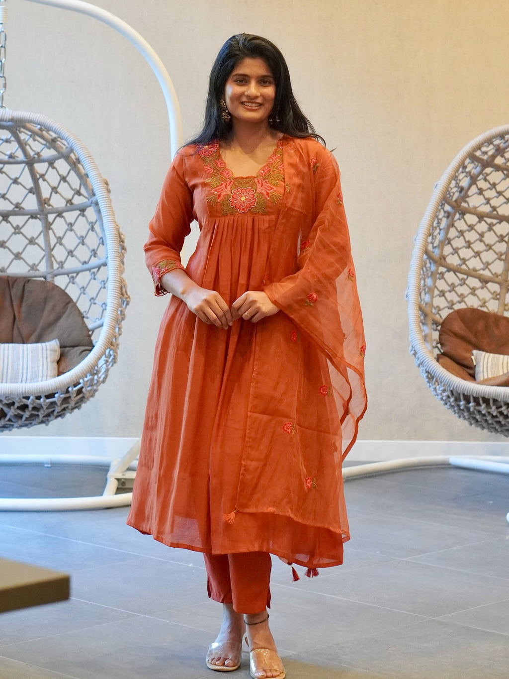 Soft mul cotton Embroidered Kurta Set