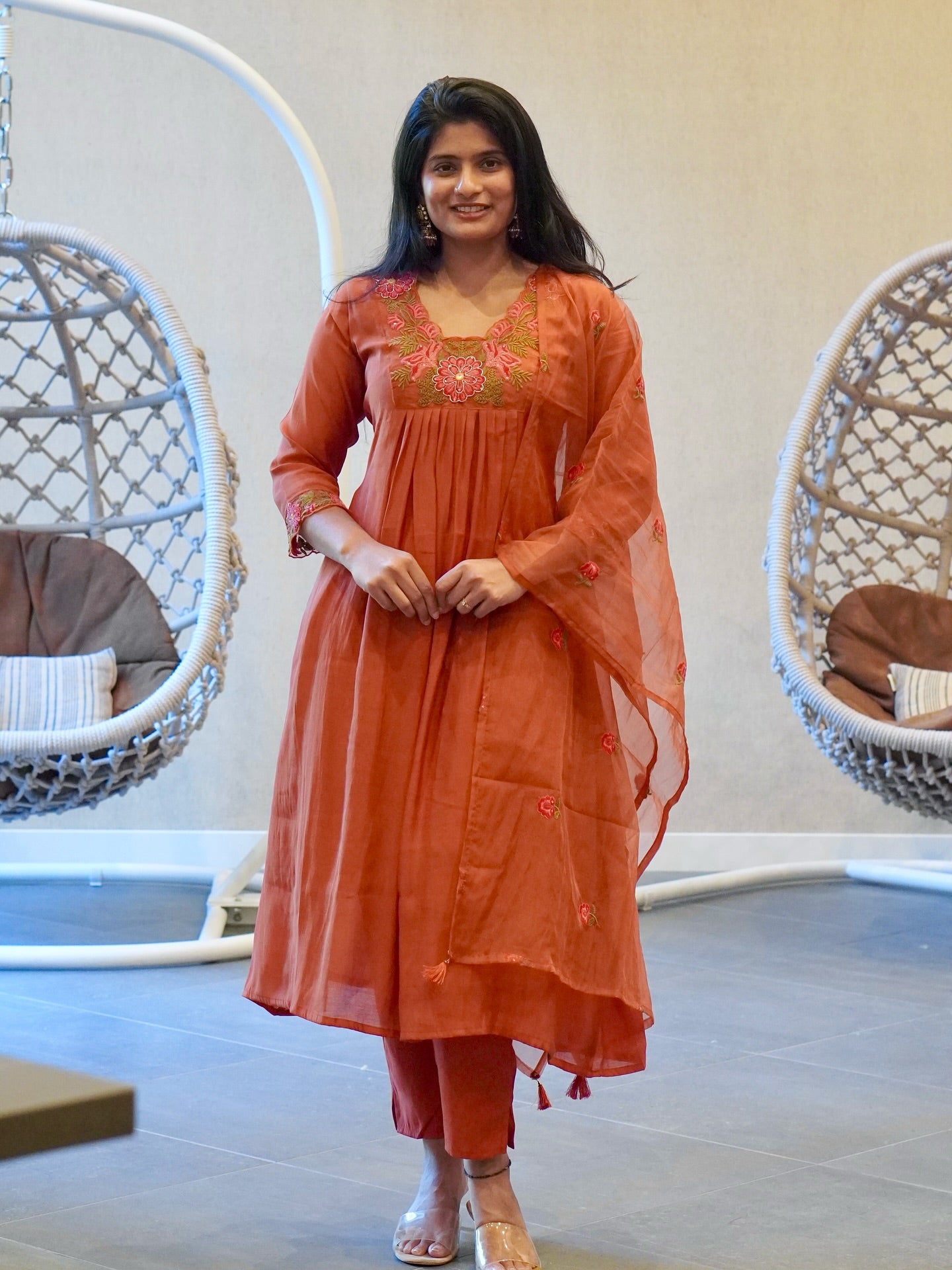 Soft mul cotton Embroidered Kurta Set