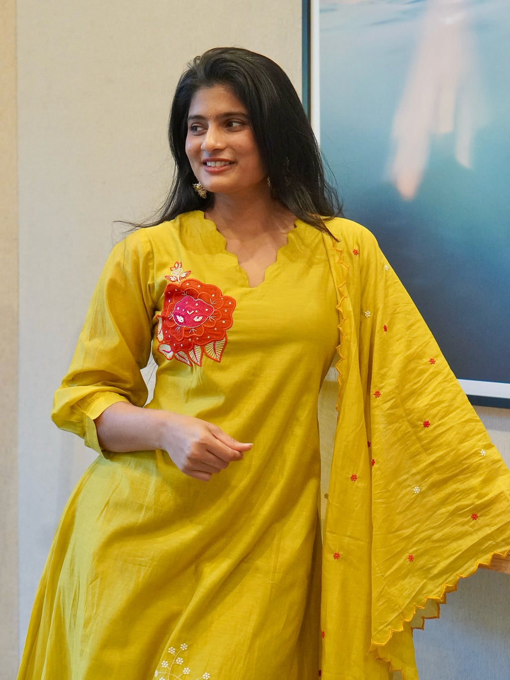 Pear Green Embroidered Kurta Set