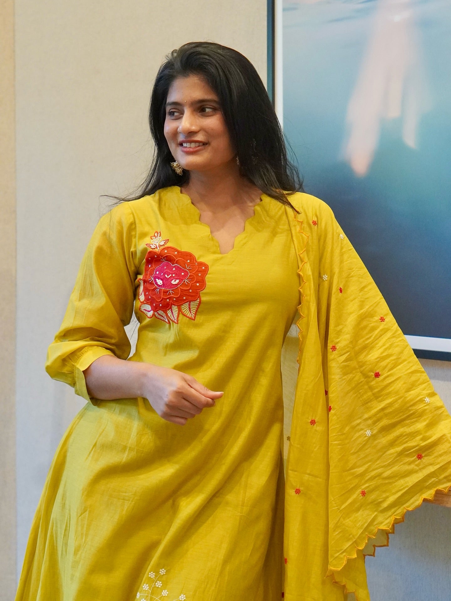 Pear Green Embroidered Kurta Set