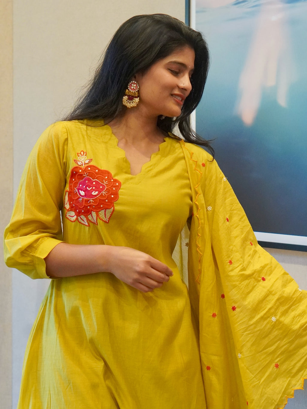 Pear Green Embroidered Kurta Set