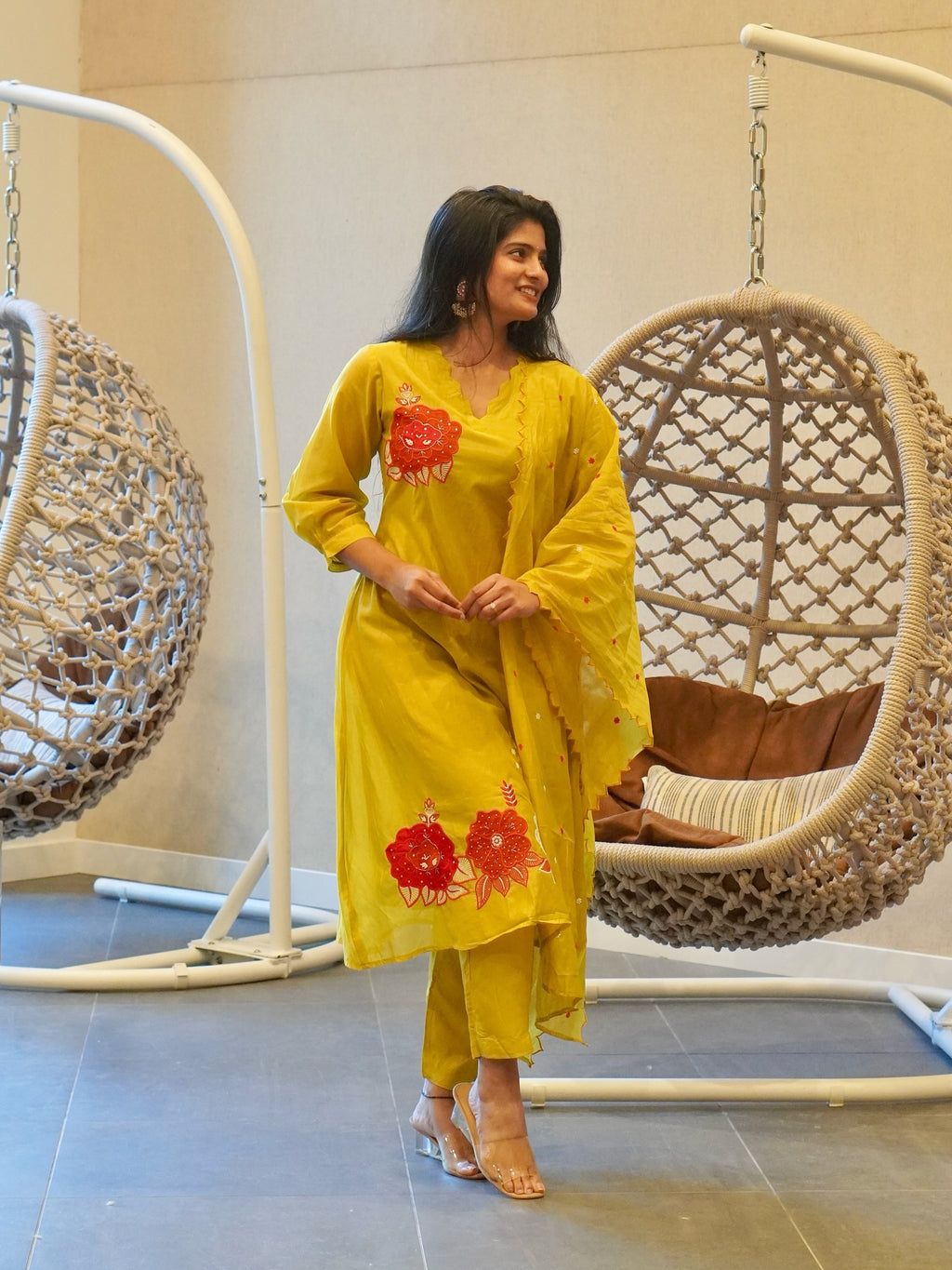 Pear Green Embroidered Kurta Set