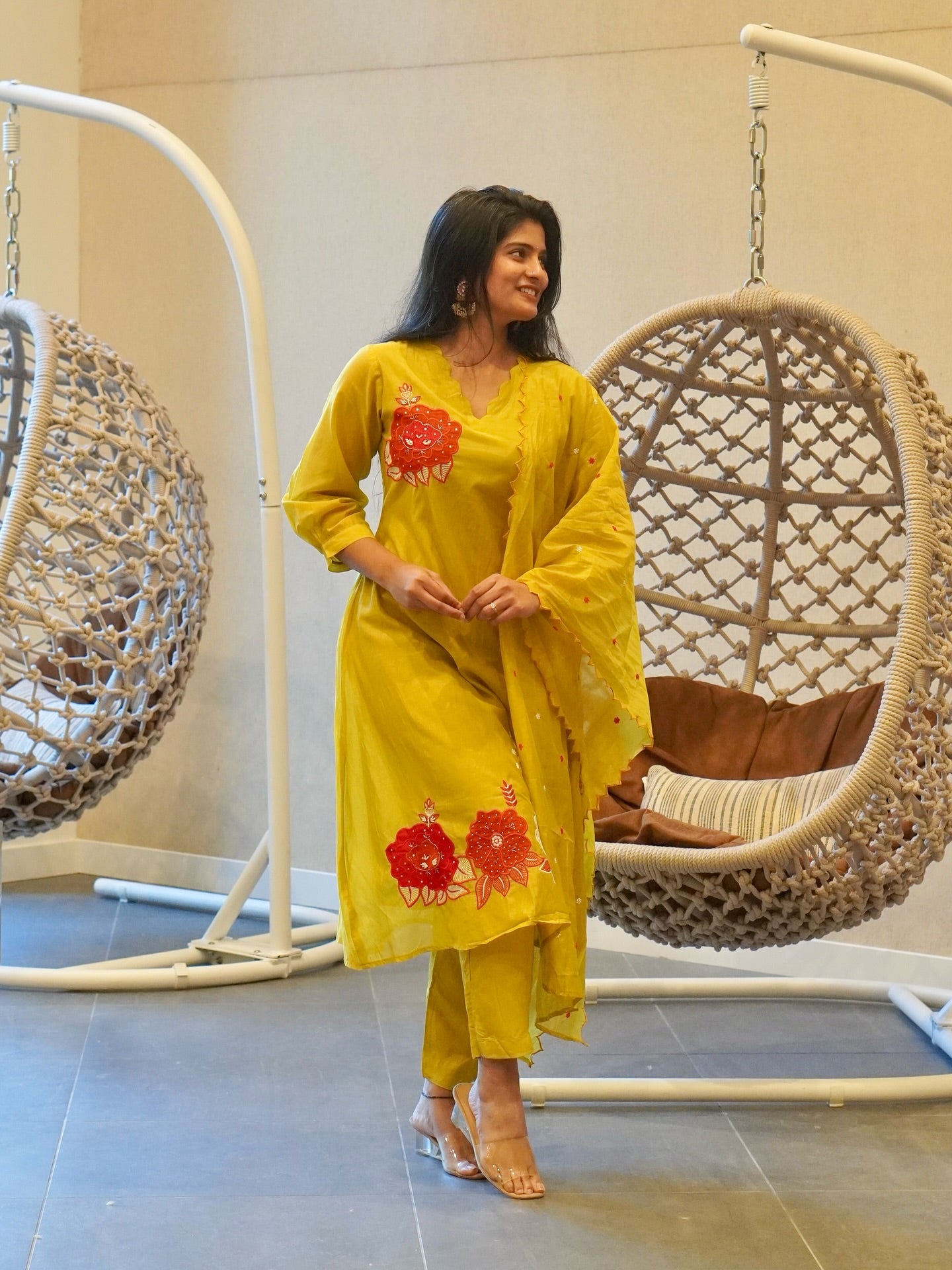Pear Green Embroidered Kurta Set