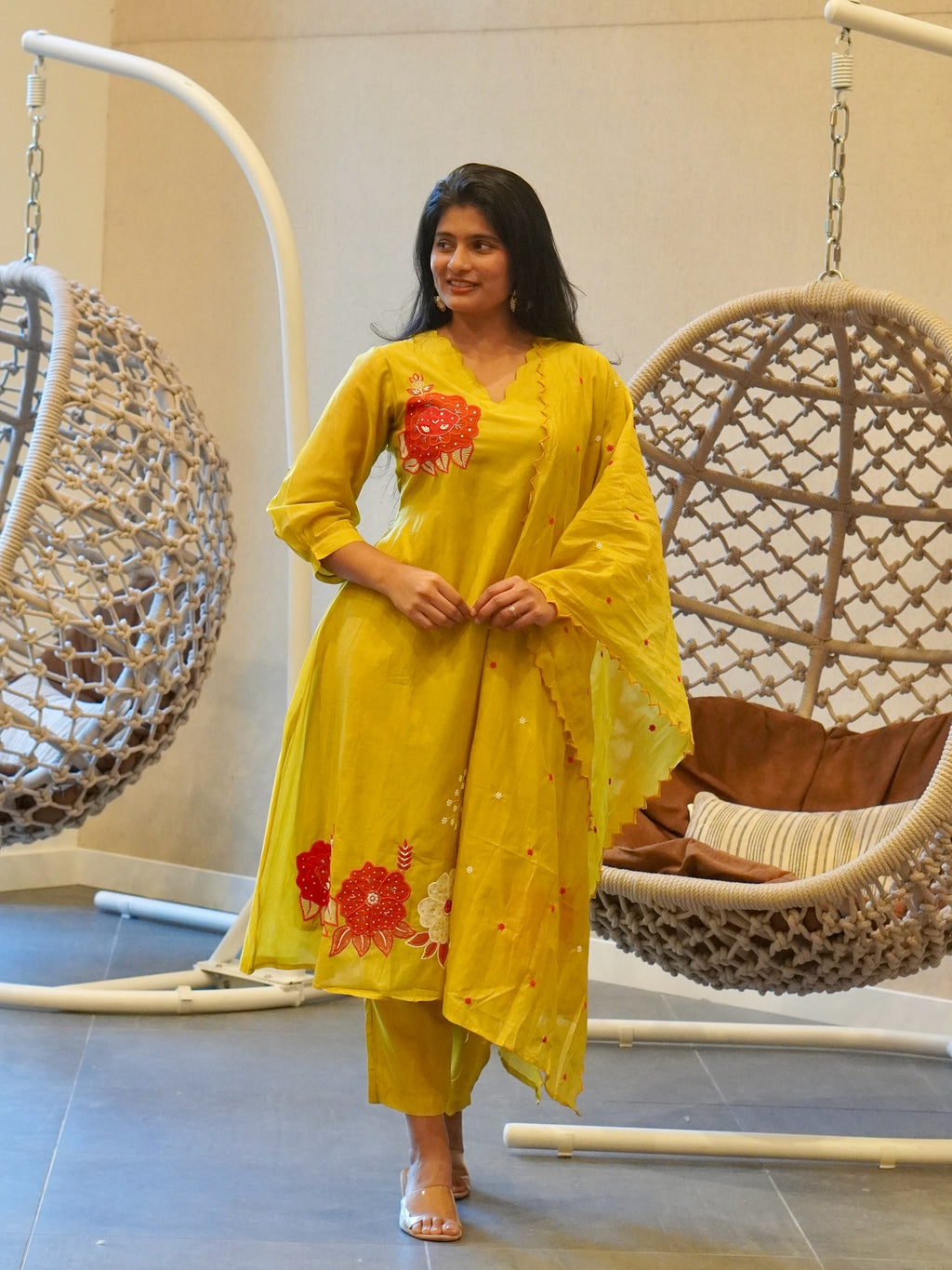 Pear Green Embroidered Kurta Set