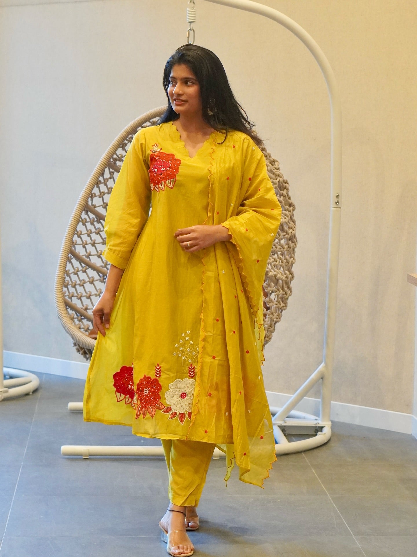 Pear Green Embroidered Kurta Set