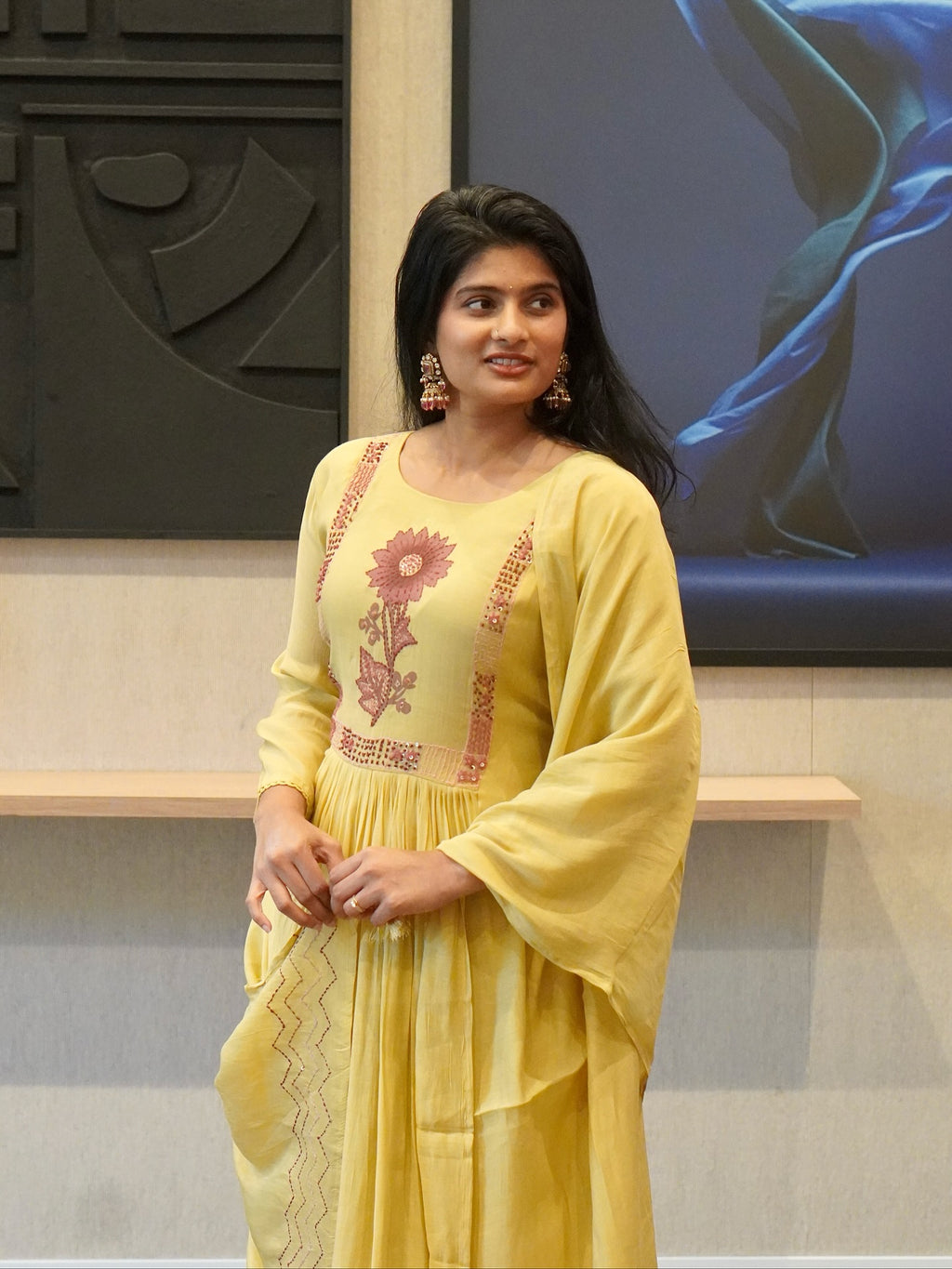 Yellow Embroidered Kurta Set