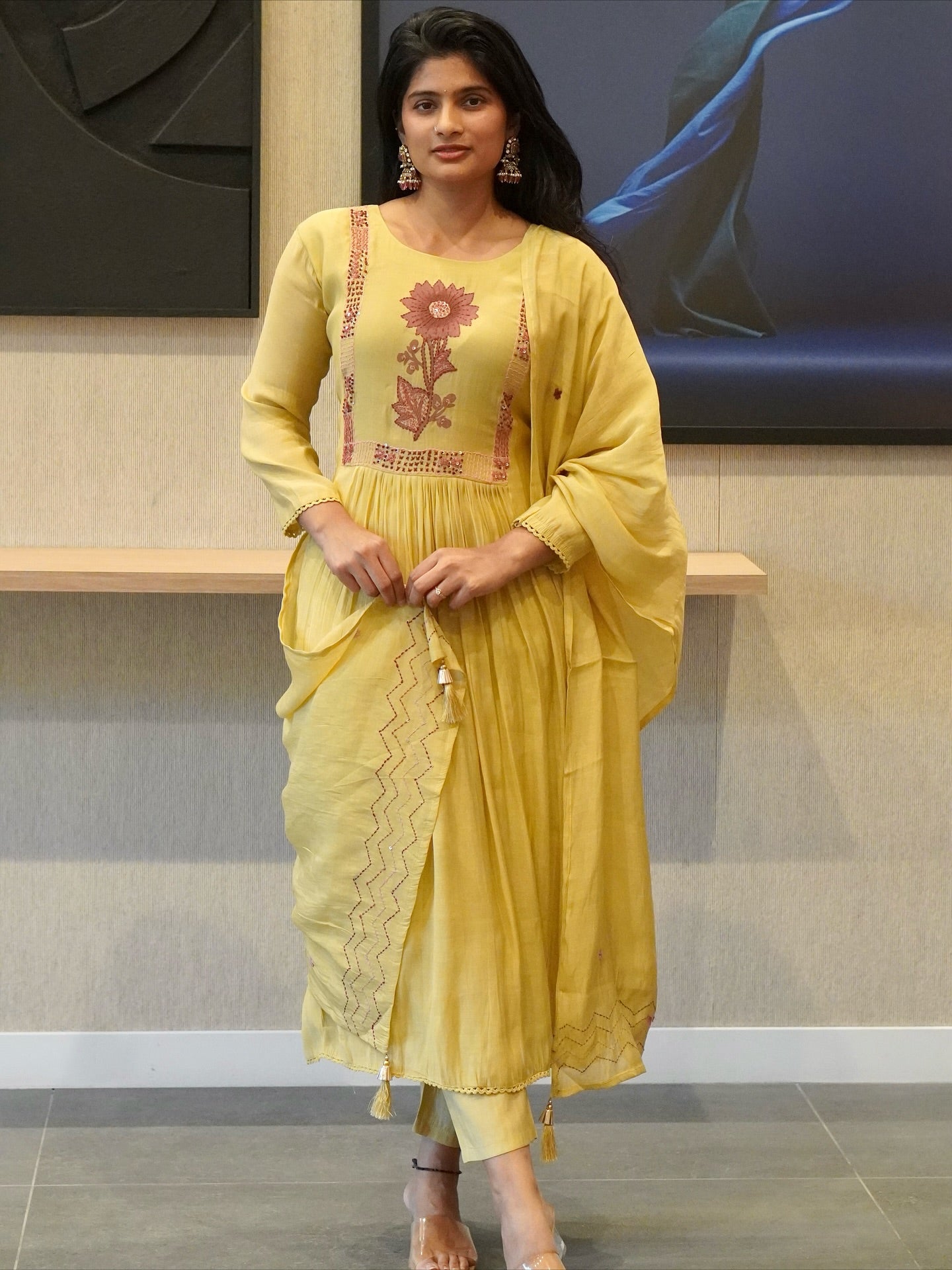 Yellow Embroidered Kurta Set