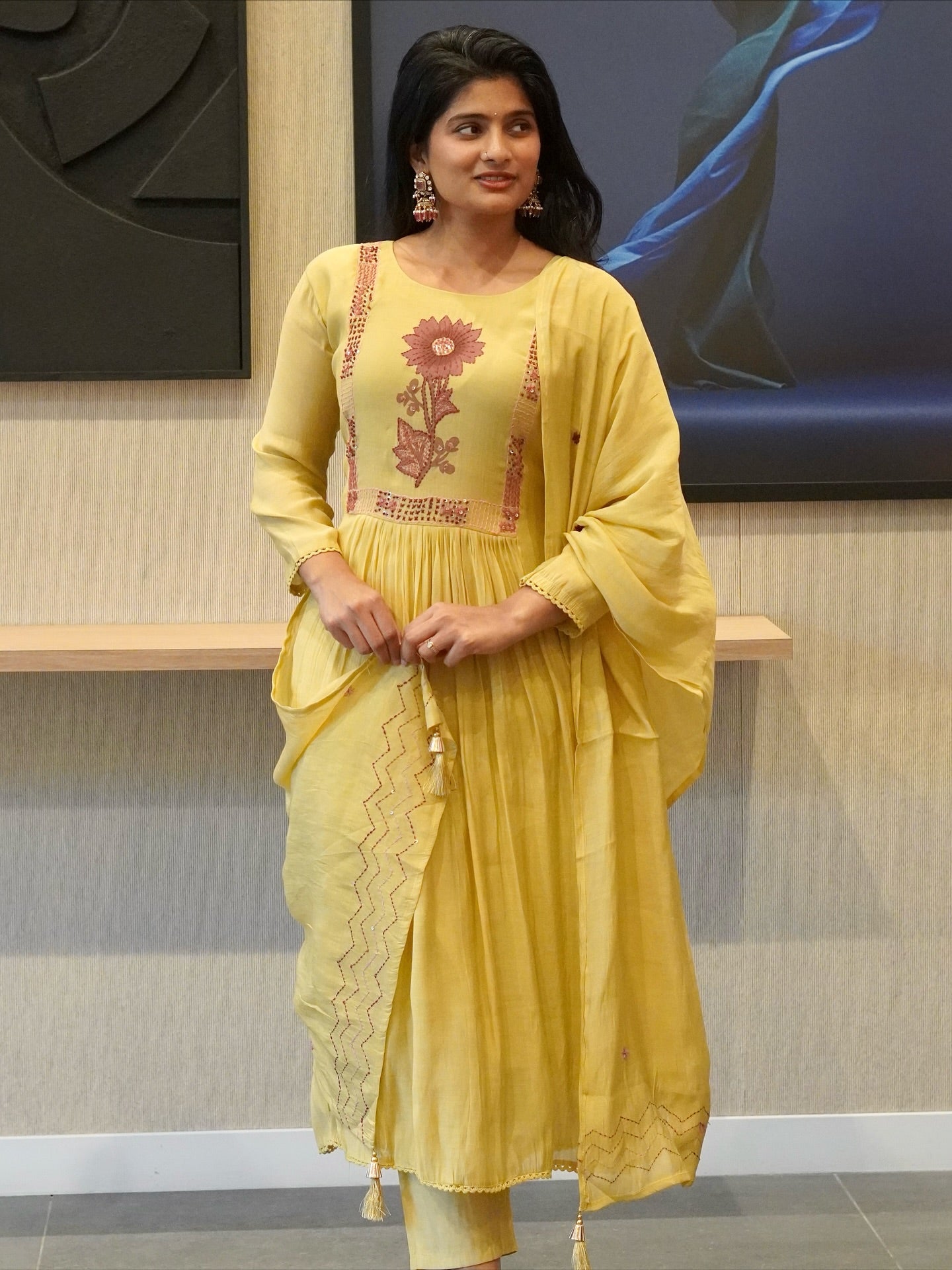 Yellow Embroidered Kurta Set