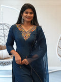 Blue Embroidered Kurta Set