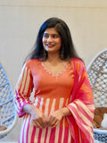 Pink and Orange Kurta Set