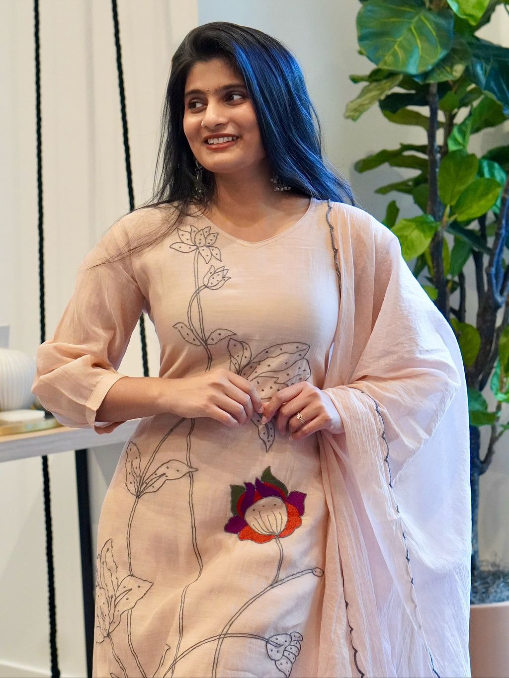 Soft Pink Embroidered Kurta Set