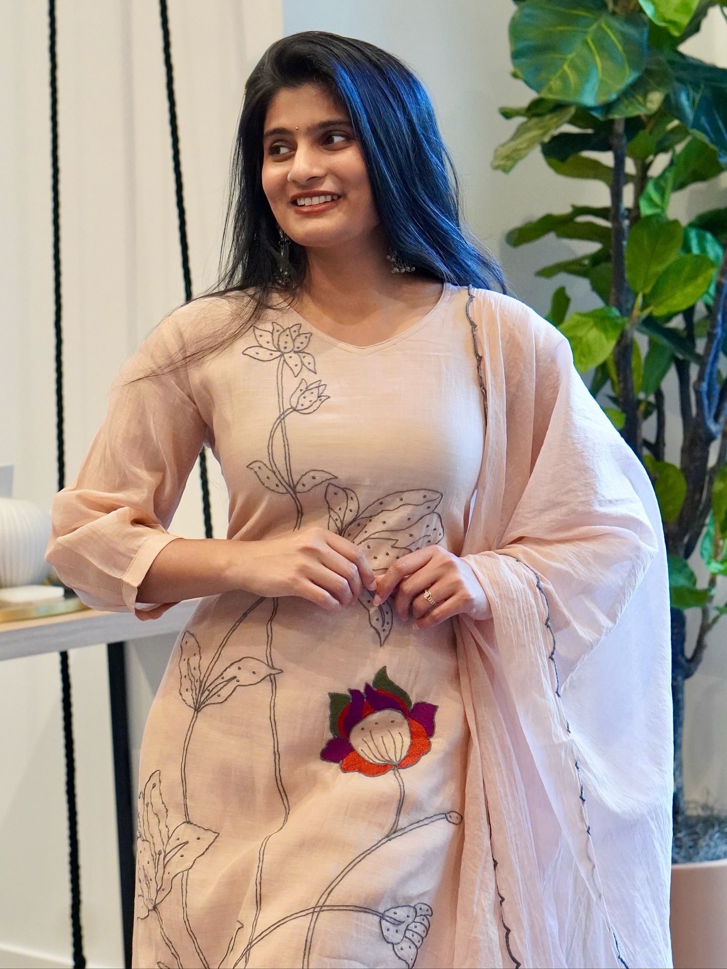 Soft Pink Embroidered Kurta Set