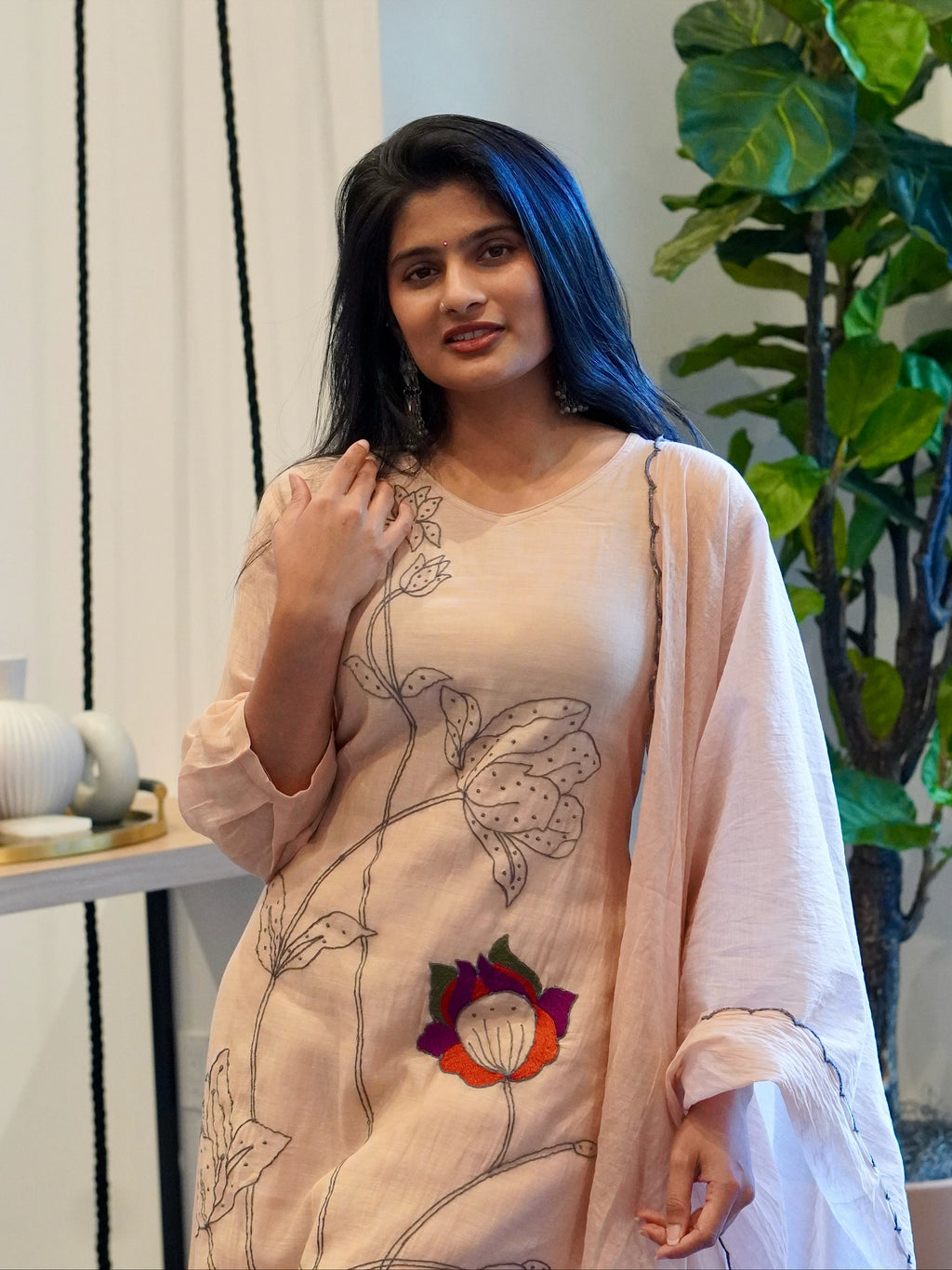 Soft Pink Embroidered Kurta Set