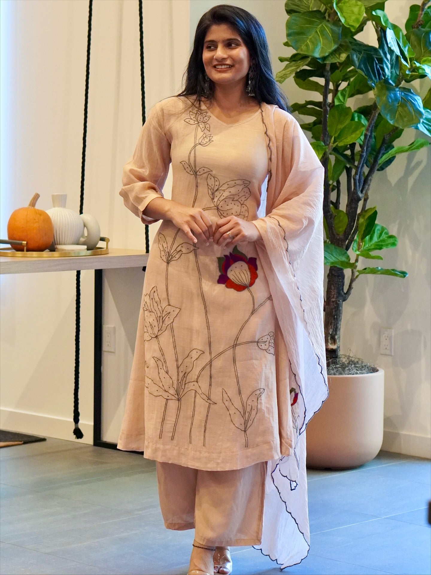 Soft Pink Embroidered Kurta Set