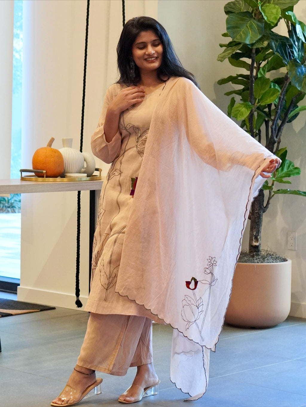 Soft Pink Embroidered Kurta Set