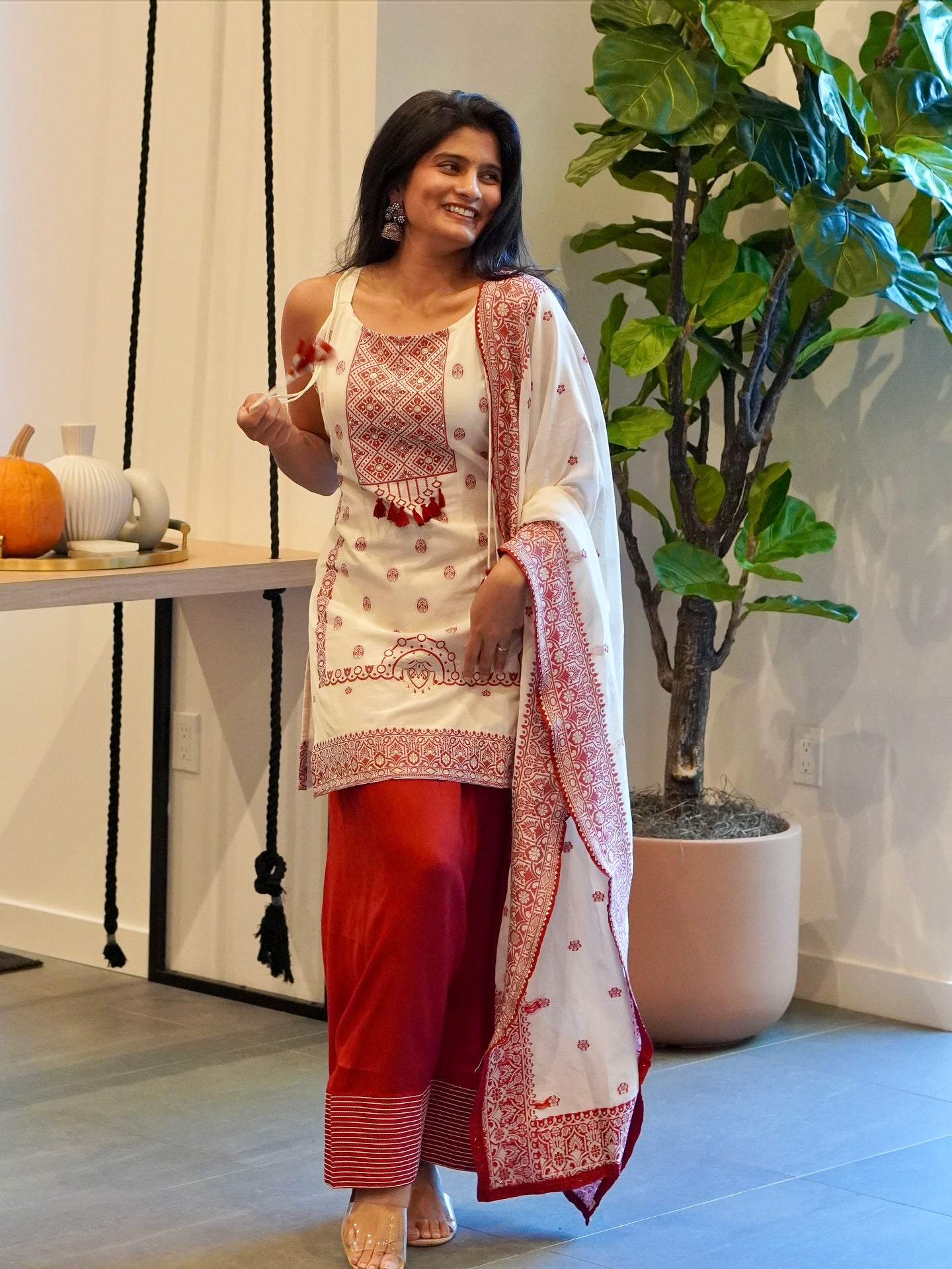 White and Maroon Set