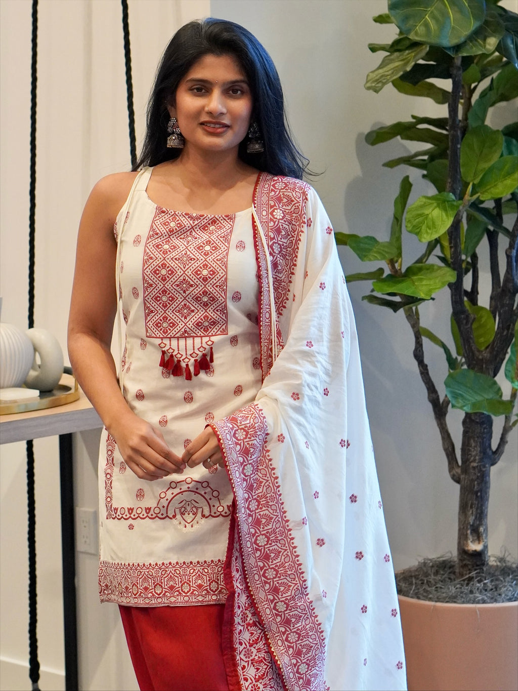 White and Maroon Set