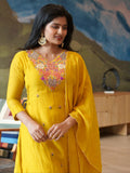 Yellow Embroidered Kurta Set