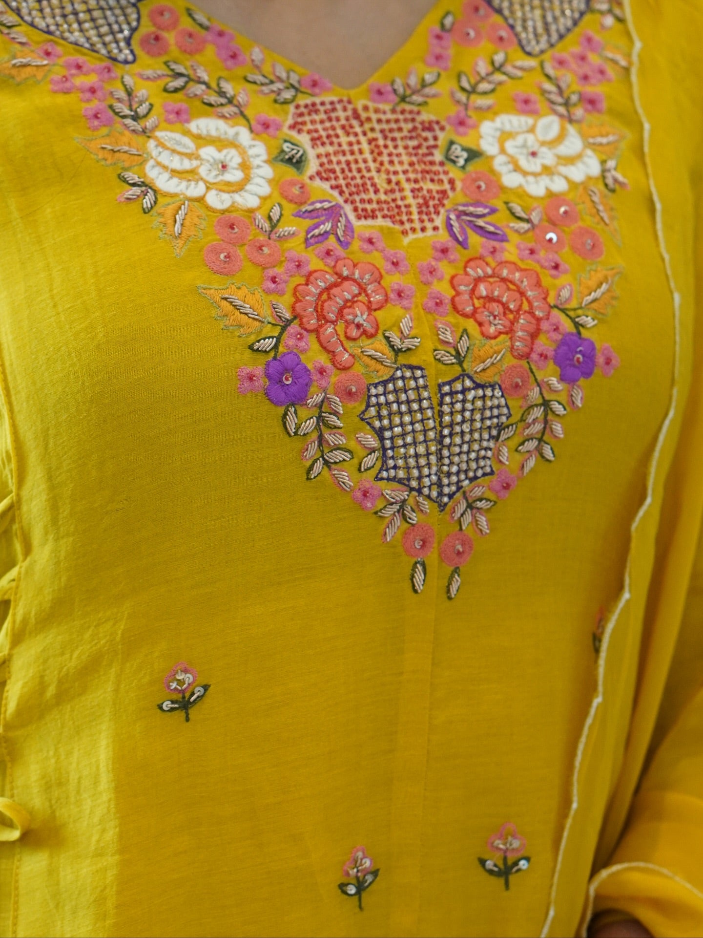 Yellow Embroidered Kurta Set