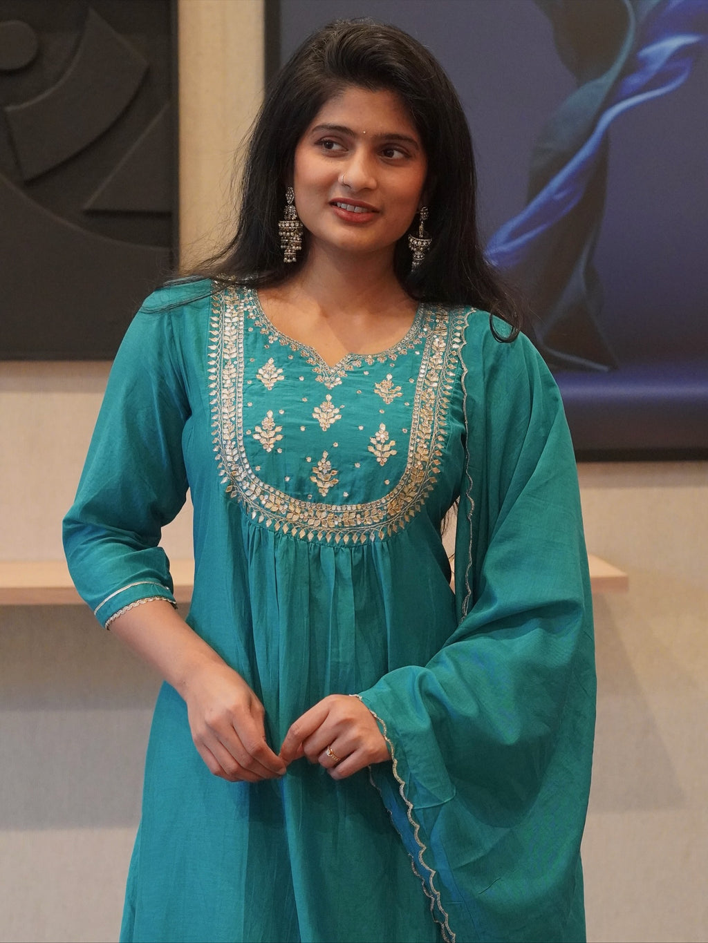 Teal Blue Kurta Set
