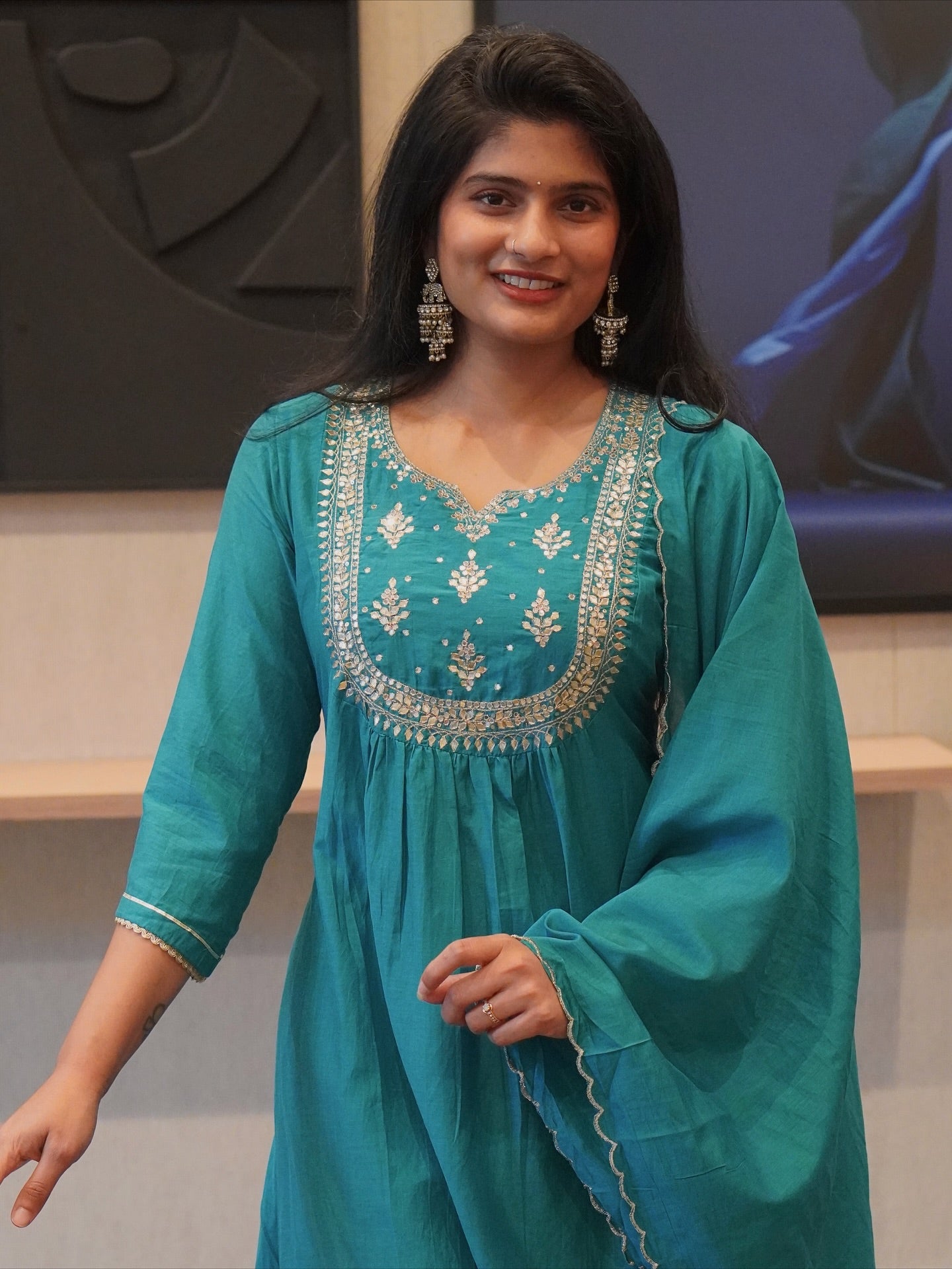 Teal Blue Kurta Set