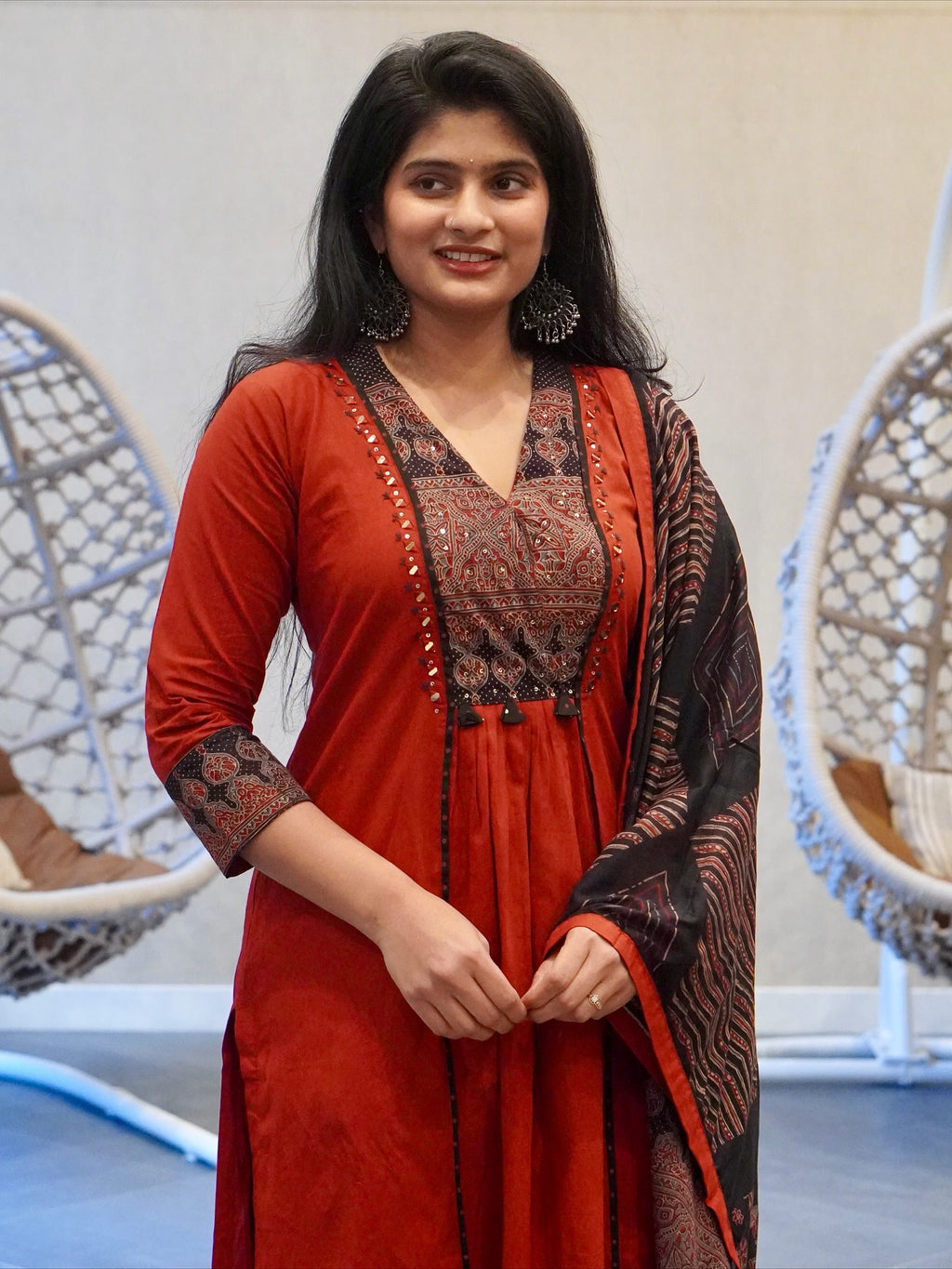 Reddish Maroon Kurta Set