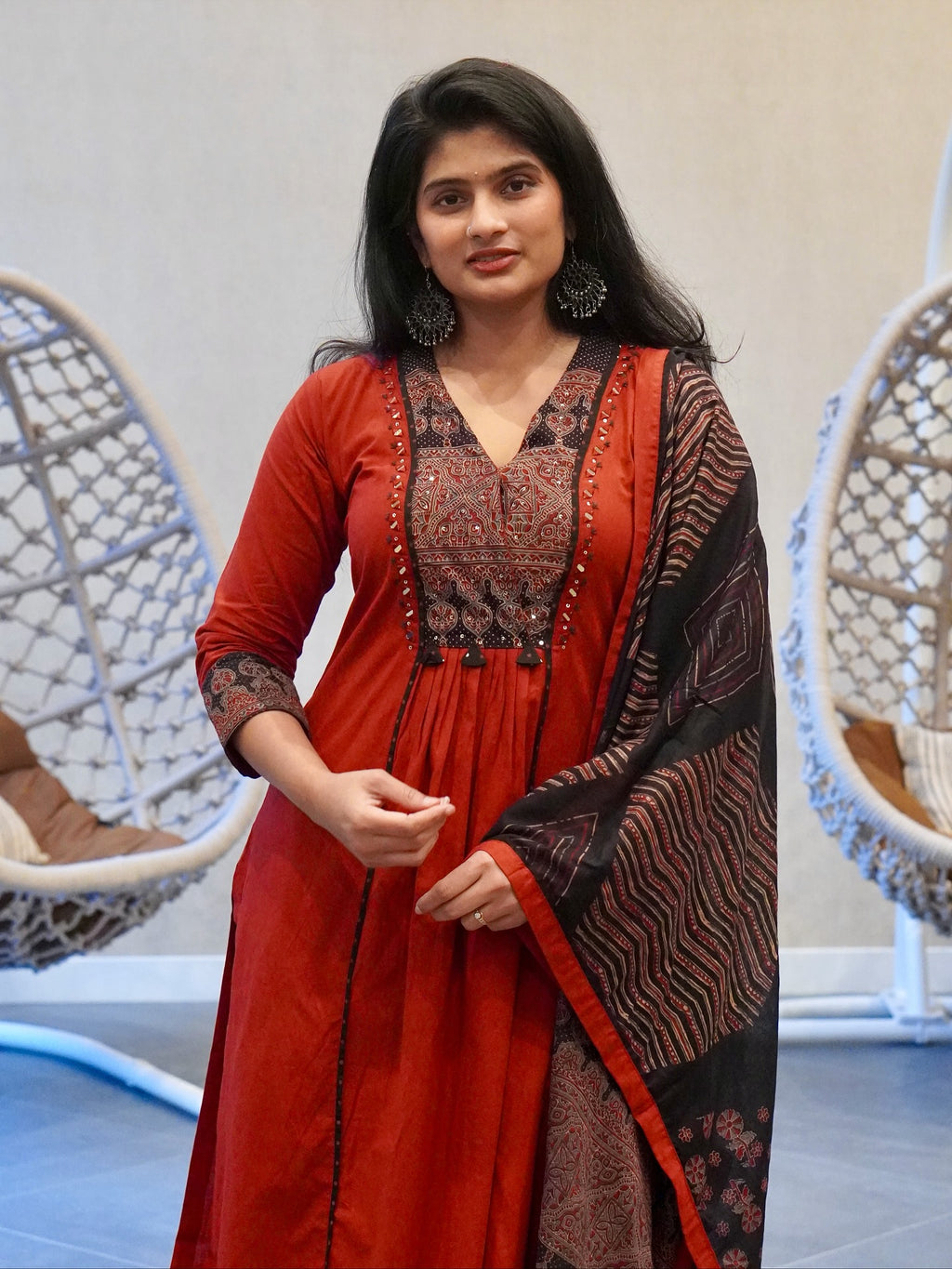 Reddish Maroon Kurta Set
